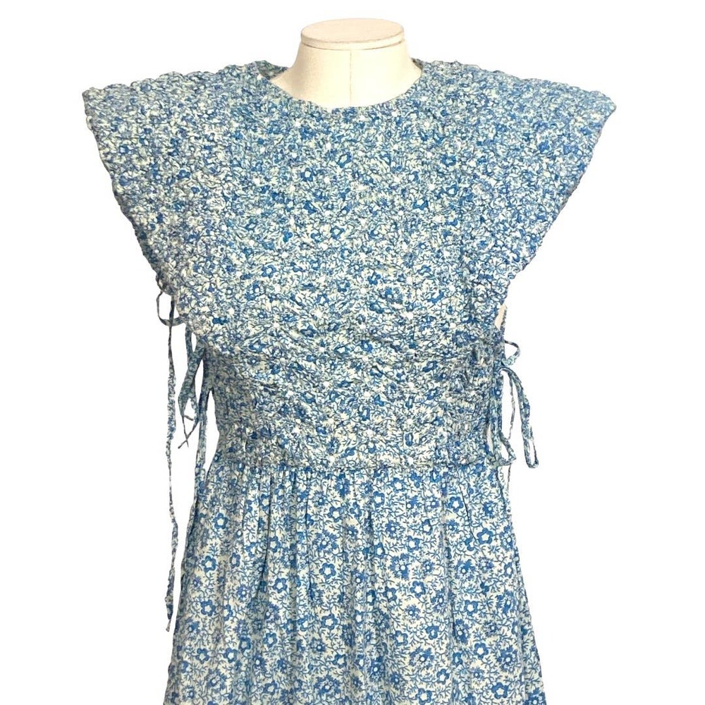 Sea New York Ida Smocked Dress SS22-087 Blue  XS New $450 - Picture 2 of 7